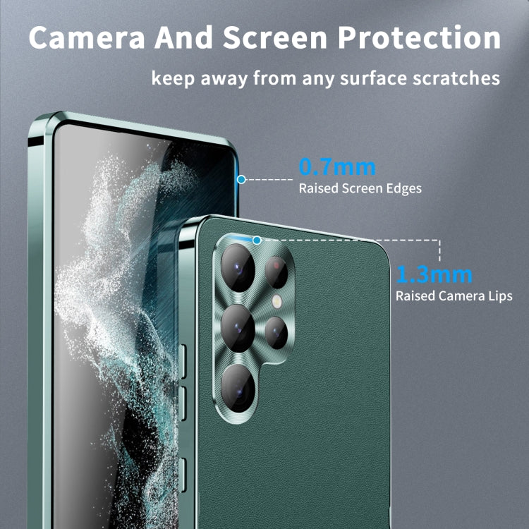 For Samsung Galaxy S23 Ultra 5G MagSafe Magnetic Plain Metal Phone Case(Green)