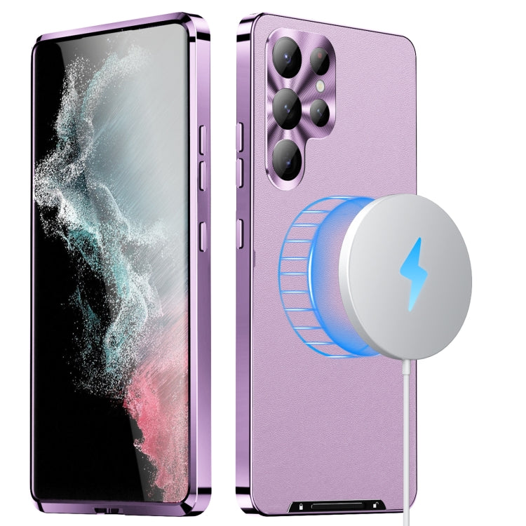 For Samsung Galaxy S23 Ultra 5G MagSafe Magnetic Plain Metal Phone Case(Purple) - Galaxy S23 Ultra 5G Cases by PMC TechLife | Online Shopping South Africa | PMC TechLife