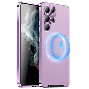 For Samsung Galaxy S23 Ultra 5G MagSafe Magnetic Plain Metal Phone Case(Purple)