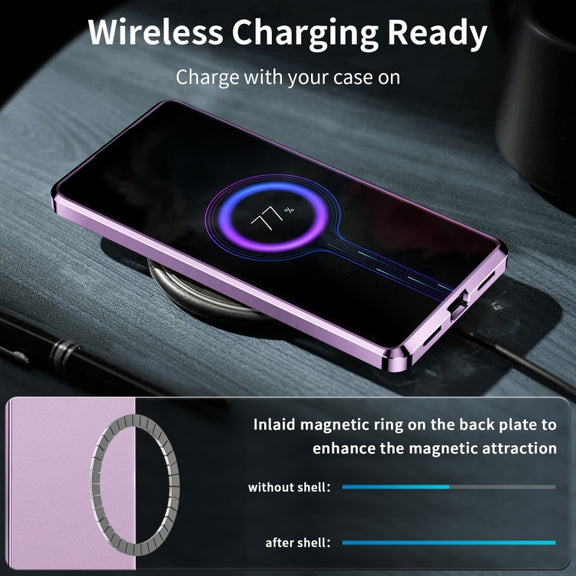 For Samsung Galaxy S23 Ultra 5G MagSafe Magnetic Plain Metal Phone Case(Purple)