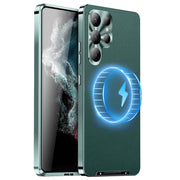 For Samsung Galaxy S24 Ultra 5G MagSafe Magnetic Plain Metal Phone Case(Green)