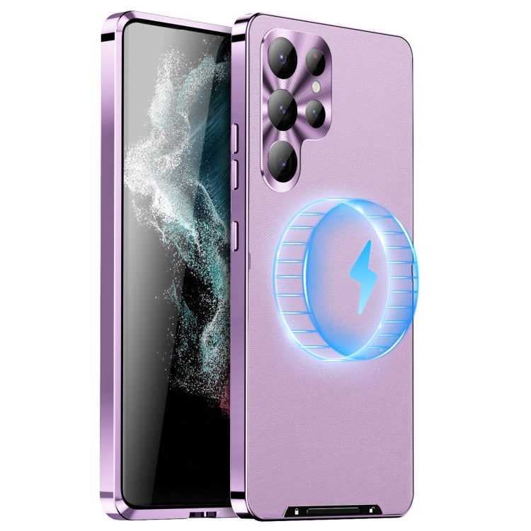 For Samsung Galaxy S24 Ultra 5G MagSafe Magnetic Plain Metal Phone Case(Purple) - Galaxy S24 Ultra 5G Cases by PMC TechLife | Online Shopping South Africa | PMC TechLife
