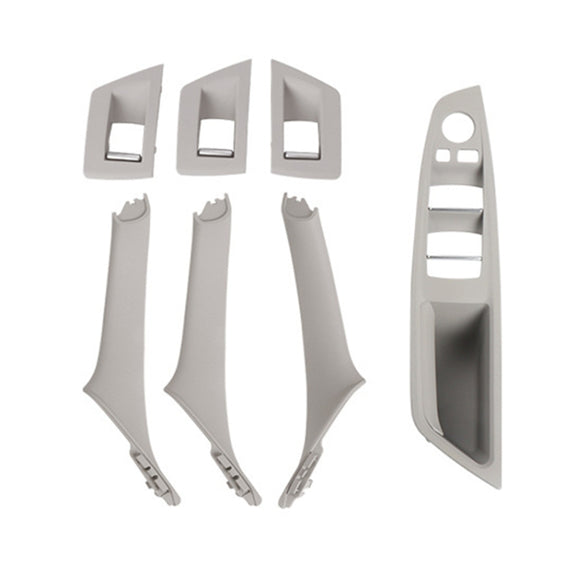 For BMW F10 / F18 5 Series 7pcs Car Inside Doors Handle Pull Trim Cover, Right Driving, 51417225874(Grey)