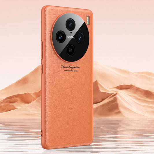 For vivo X100 Pro GKK Precision Hole Ultra-thin Full Coverage Leather Phone Case(Orange) - vivo Tempered Glass by GKK | Online Shopping South Africa | PMC Jewellery | Buy Now Pay Later Mobicred