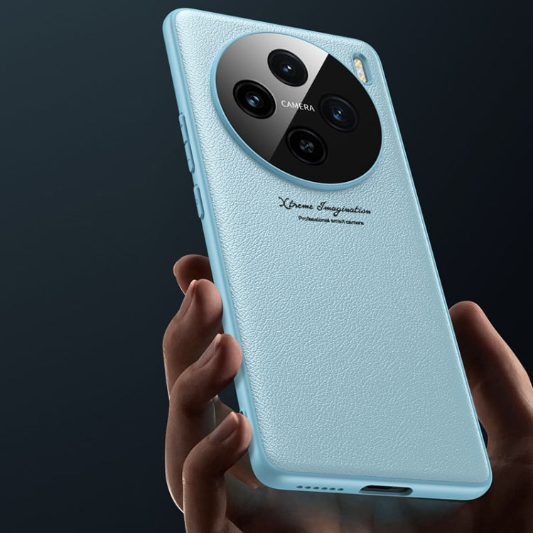 For vivo X100 Pro GKK Precision Hole Ultra-thin Full Coverage Leather Phone Case(Blue)