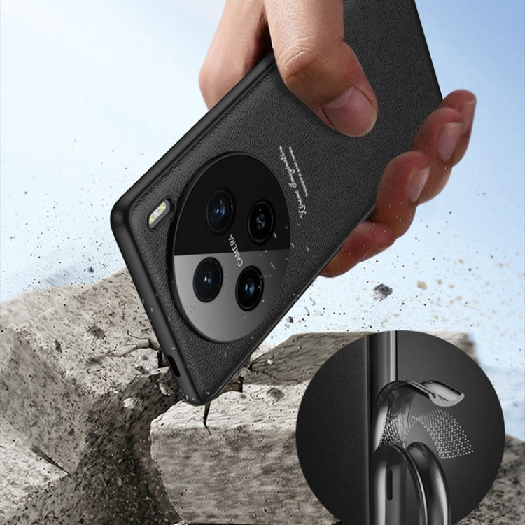 For vivo X100 GKK Precision Hole Ultra-thin Full Coverage Leather Phone Case(Black)