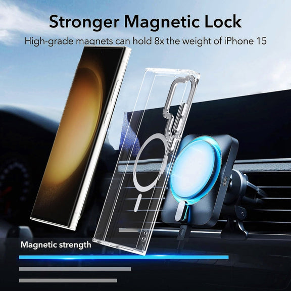 For Samsung Galaxy S24 Ulltra 5G MagSafe Magnetic Clear Phone Case(Black)