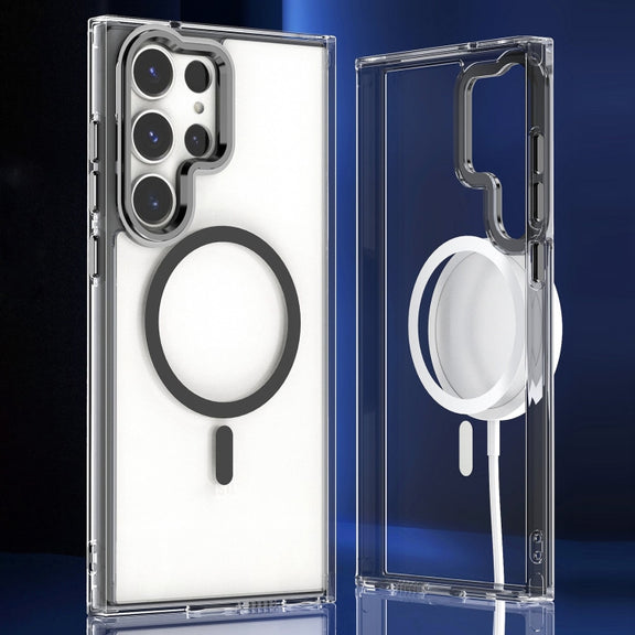 For Samsung Galaxy S24 Ulltra 5G MagSafe Magnetic Clear Phone Case(Black)
