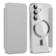 For Samsung Galaxy S24 5G MagSafe Magnetic RFID Anti-theft Leather Phone Case(Grey) - Galaxy S24 5G Cases by PMC TechLife | Online Shopping South Africa | PMC TechLife