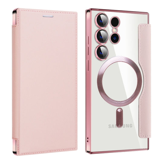 For Samsung Galaxy S24 Ultra 5G MagSafe Magnetic RFID Anti-theft Leather Phone Case(Pink) - free shipping - PMC Jewellery - Order now!