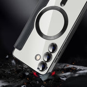 For Samsung Galaxy S24 5G MagSafe Magnetic RFID Anti-theft Leather Phone Case(Grey)