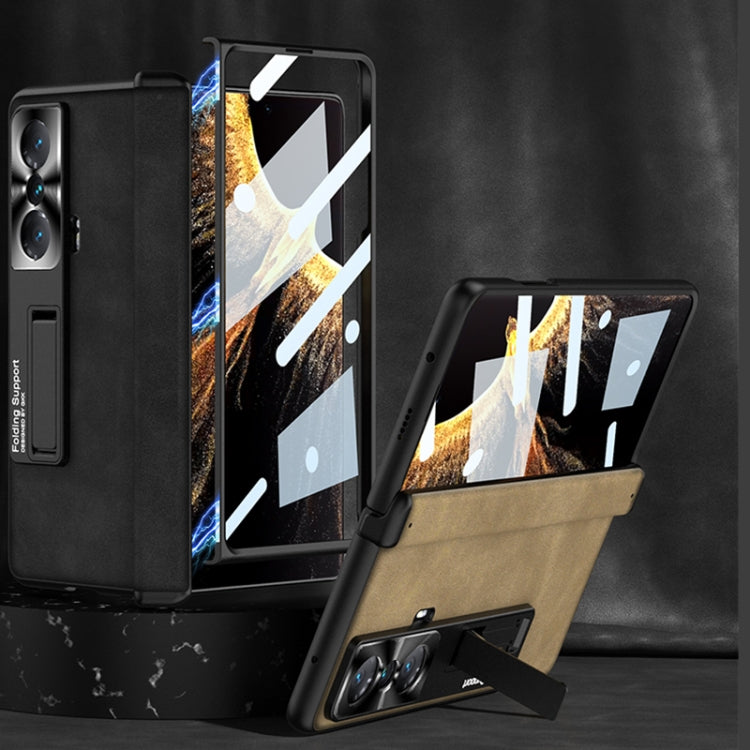 For Honor Magic VS GKK Integrated Frosted Fold Hinge Leather Phone Case with Holder(Black) - free shipping - PMC TechLife - Order now!
