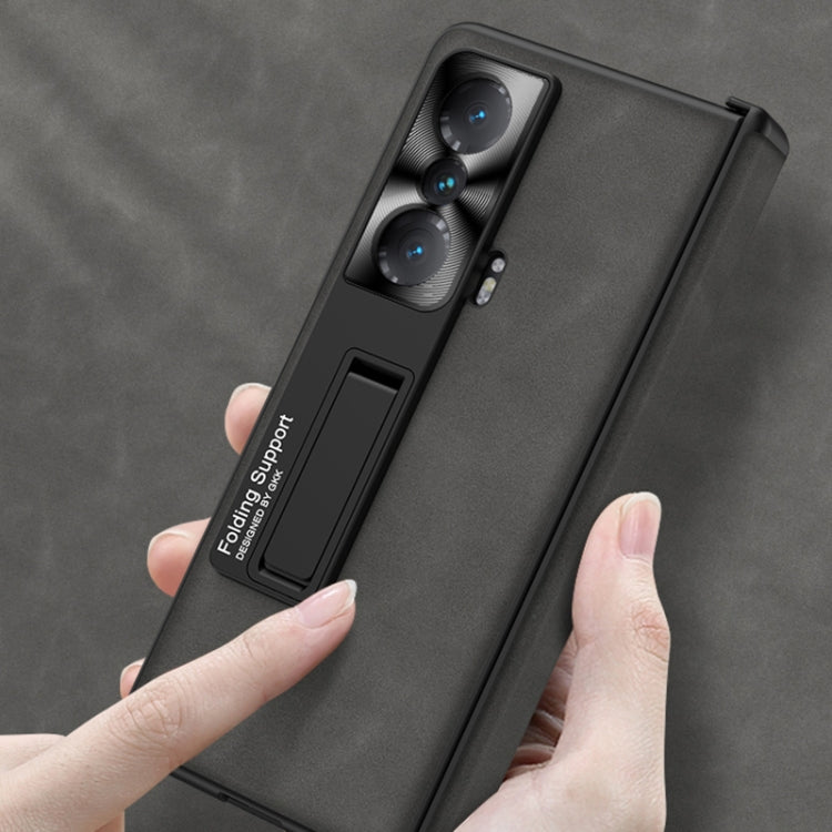 For Honor Magic VS GKK Integrated Frosted Fold Hinge Privacy Leather Phone Case with Holder(Grey) - free shipping - PMC TechLife - Order now!