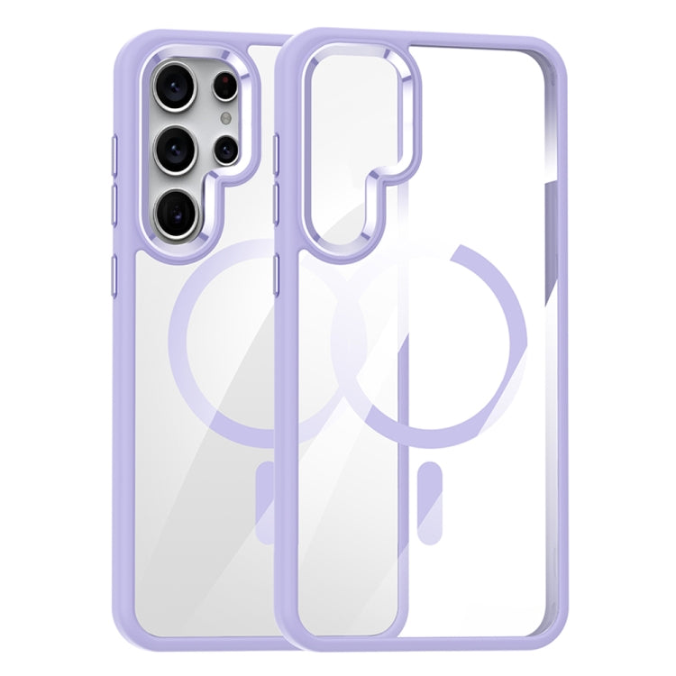 For Samsung Galaxy S24 Ultra 5G MagSafe Anti-fingerprint Highly Transparent PC Phone Case(Purple) - Galaxy S24 Ultra 5G Cases by PMC TechLife | Online Shopping South Africa | PMC TechLife