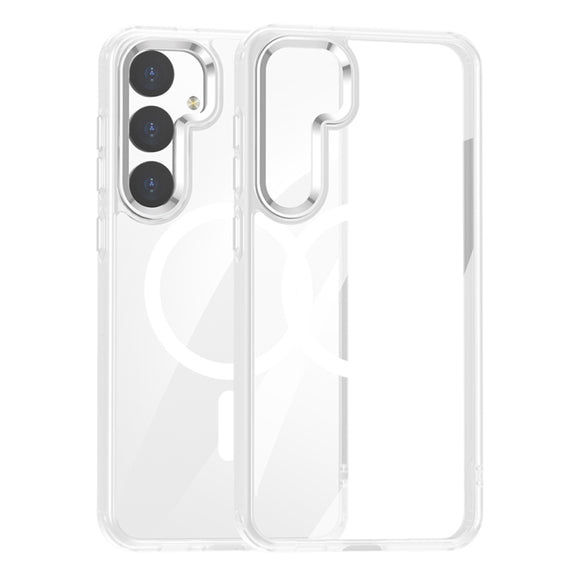 For Samsung Galaxy S24 5G MagSafe Anti-fingerprint Highly Transparent PC Phone Case(White)