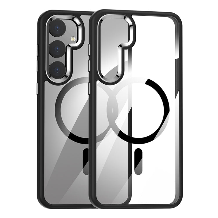 For Samsung Galaxy S24 5G MagSafe Anti-fingerprint Highly Transparent PC Phone Case(Black) - Galaxy S24 5G Cases by PMC TechLife | Online Shopping South Africa | PMC TechLife