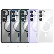 For Samsung Galaxy S24 Ultra 5G MagSafe Anti-fingerprint Highly Transparent PC Phone Case(Blue)