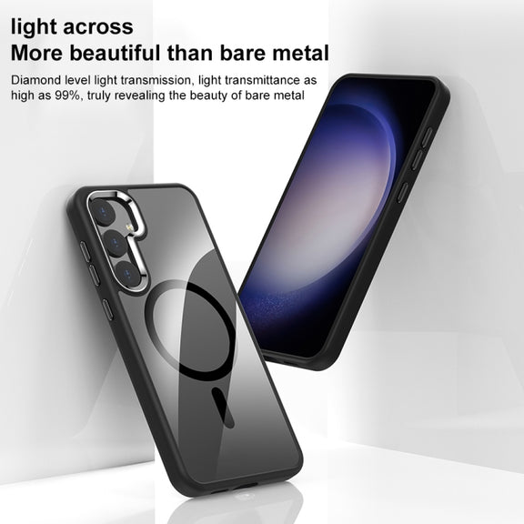 For Samsung Galaxy S24 Ultra 5G MagSafe Anti-fingerprint Highly Transparent PC Phone Case(Blue)