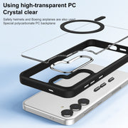For Samsung Galaxy S24 Ultra 5G MagSafe Anti-fingerprint Highly Transparent PC Phone Case(Blue)