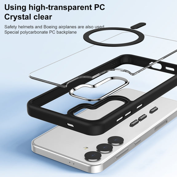 For Samsung Galaxy S24 Ultra 5G MagSafe Anti-fingerprint Highly Transparent PC Phone Case(Blue)