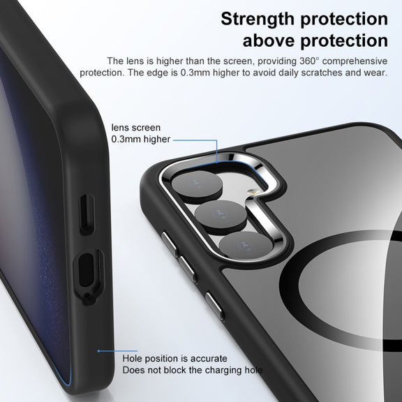 For Samsung Galaxy S24 Ultra 5G MagSafe Anti-fingerprint Highly Transparent PC Phone Case(White)