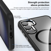 For Samsung Galaxy S24 Ultra 5G MagSafe Anti-fingerprint Highly Transparent PC Phone Case(Blue)