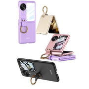 For OPPO Find N3 Flip GKK Integrated Ultra-thin Full Coverage Phone Case with Ring Holder(Black)