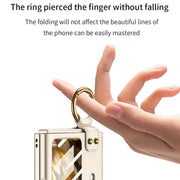 For OPPO Find N3 Flip GKK Integrated Ultra-thin Full Coverage Phone Case with Ring Holder(Purple)