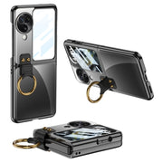 For OPPO Find N3 Flip GKK Electroplating Phone Case with Ring(Black)