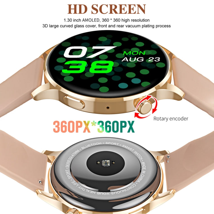 Watch3 Pro 1.3 inch AMOLED Screen Wireless Charging Smart Watch, Supports BT Call / NFC(Champagne) - free shipping - PMC TechLife - Order now!