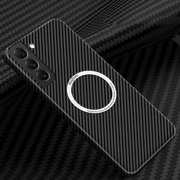 For Samsung Galaxy S24+ 5G Carbon Fiber Texture MagSafe Magnetic Phone Case(Black)