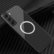 For Samsung Galaxy S24 5G Carbon Fiber Texture MagSafe Magnetic Phone Case(Black Silver) - Galaxy S24 5G Cases by PMC TechLife | Online Shopping South Africa | PMC TechLife