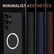 For Samsung Galaxy S24 Ultra 5G Carbon Fiber Texture MagSafe Magnetic Phone Case(Green)