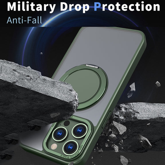 For iPhone 15 Pro Max 360-degree Rotating MagSafe Magnetic Holder Phone Case(Green)
