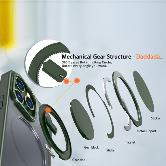 For iPhone 15 Pro Max 360-degree Rotating MagSafe Magnetic Holder Phone Case(Green)