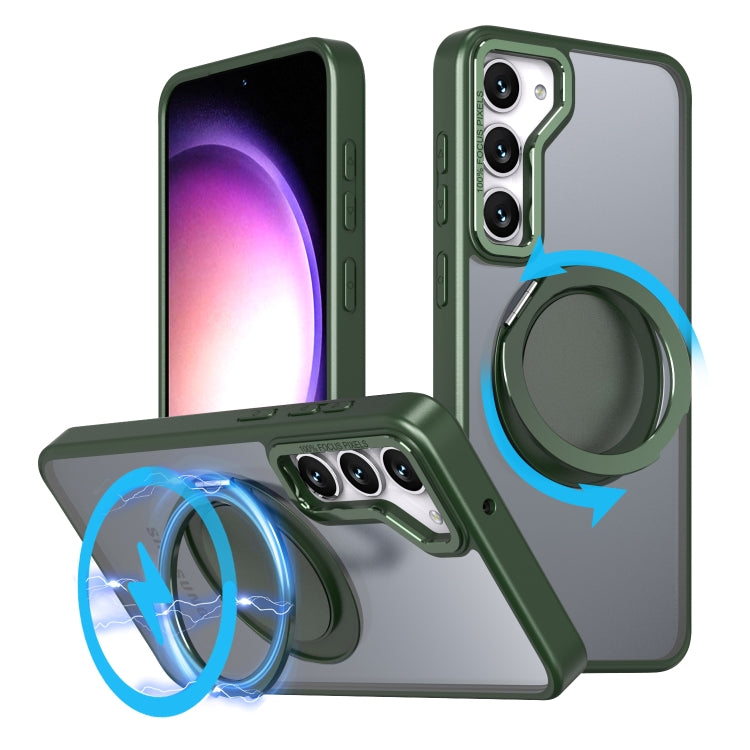 For Samsung Galaxy S23 5G 360-degree Rotating MagSafe Magnetic Holder Phone Case(Green) - Galaxy S23 5G Cases by PMC TechLife | Online Shopping South Africa | PMC TechLife | Buy Now Pay Later Mobicred