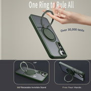 For Samsung Galaxy S23 5G 360-degree Rotating MagSafe Magnetic Holder Phone Case(Green)