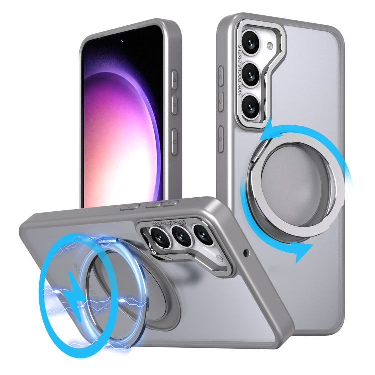 For Samsung Galaxy S23 FE 5G 360-degree Rotating MagSafe Magnetic Holder Phone Case(Titanium Grey) - Galaxy S23 FE 5G Cases by PMC TechLife | Online Shopping South Africa | PMC TechLife