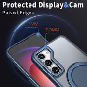 For Samsung Galaxy S23+ 5G 360-degree Rotating MagSafe Magnetic Holder Phone Case(Navy Blue)