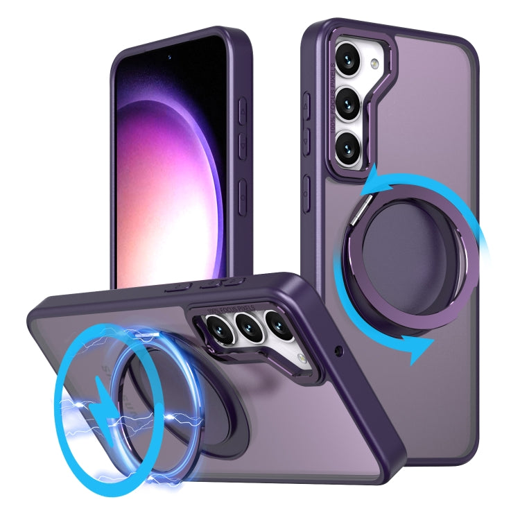 For Samsung Galaxy S23+ 5G 360-degree Rotating MagSafe Magnetic Holder Phone Case(Purple) - Galaxy S23+ 5G Cases by PMC TechLife | Online Shopping South Africa | PMC TechLife