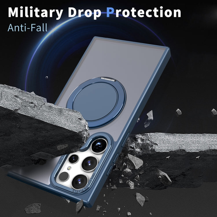For Samsung Galaxy S23 Ultra 5G 360-degree Rotating MagSafe Magnetic Holder Phone Case(Navy Blue) - Galaxy S23 Ultra 5G Cases by PMC TechLife | Online Shopping South Africa | PMC TechLife
