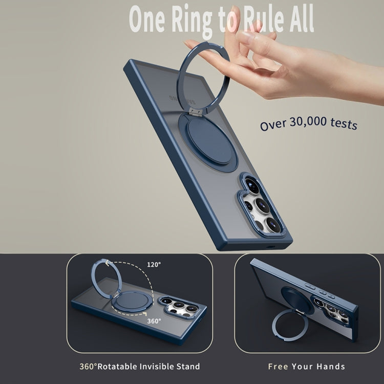 For Samsung Galaxy S23 Ultra 5G 360-degree Rotating MagSafe Magnetic Holder Phone Case(Navy Blue) - Galaxy S23 Ultra 5G Cases by PMC TechLife | Online Shopping South Africa | PMC TechLife