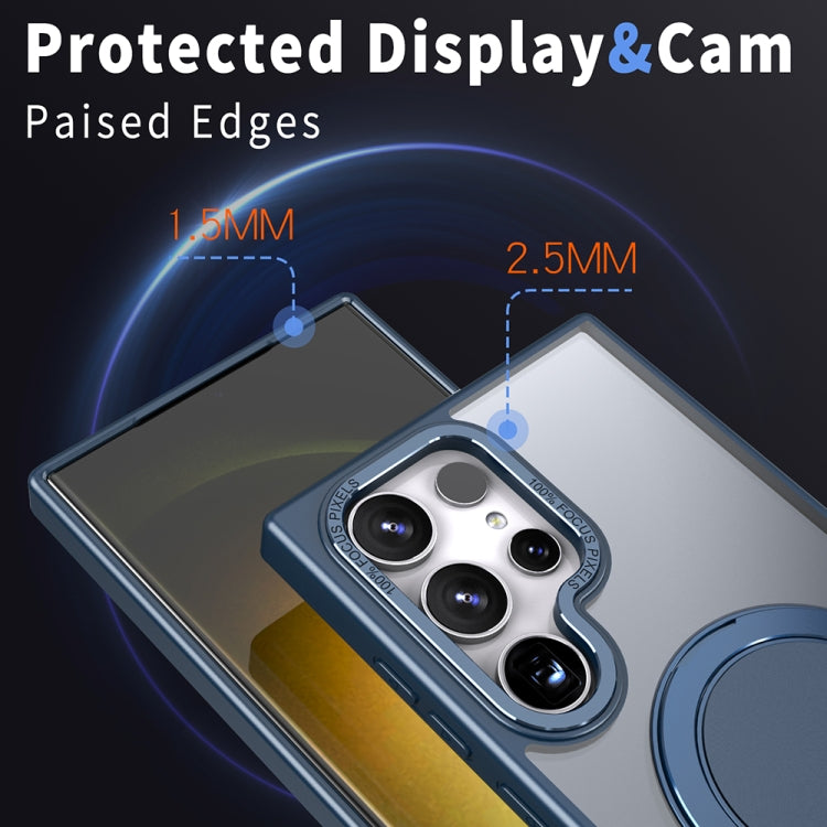 For Samsung Galaxy S23 Ultra 5G 360-degree Rotating MagSafe Magnetic Holder Phone Case(Navy Blue) - Galaxy S23 Ultra 5G Cases by PMC TechLife | Online Shopping South Africa | PMC TechLife