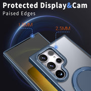 For Samsung Galaxy S23 Ultra 5G 360-degree Rotating MagSafe Magnetic Holder Phone Case(Navy Blue)