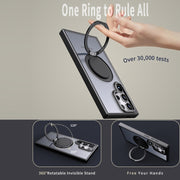 For Samsung Galaxy S23 Ultra 5G 360-degree Rotating MagSafe Magnetic Holder Phone Case(Black)