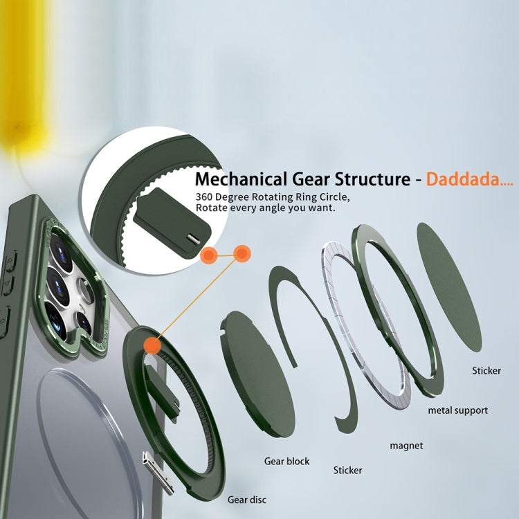 For Samsung Galaxy S23 Ultra 5G 360-degree Rotating MagSafe Magnetic Holder Phone Case(Green) - Galaxy S23 Ultra 5G Cases by PMC TechLife | Online Shopping South Africa | PMC TechLife