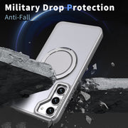 For Samsung Galaxy S24 5G 360-degree Rotating MagSafe Magnetic Holder Phone Case(Titanium Grey)