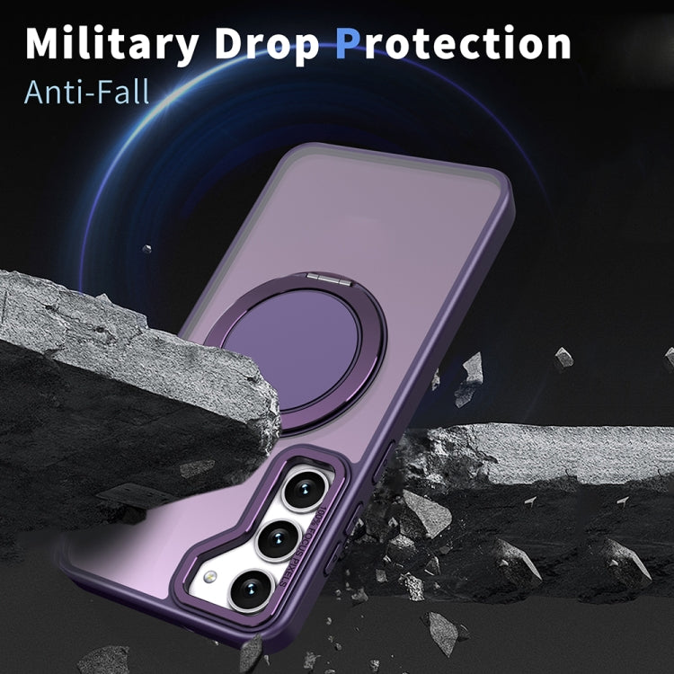 For Samsung Galaxy S24 5G 360-degree Rotating MagSafe Magnetic Holder Phone Case(Purple) - Galaxy S24 5G Cases by PMC TechLife | Online Shopping South Africa | PMC TechLife