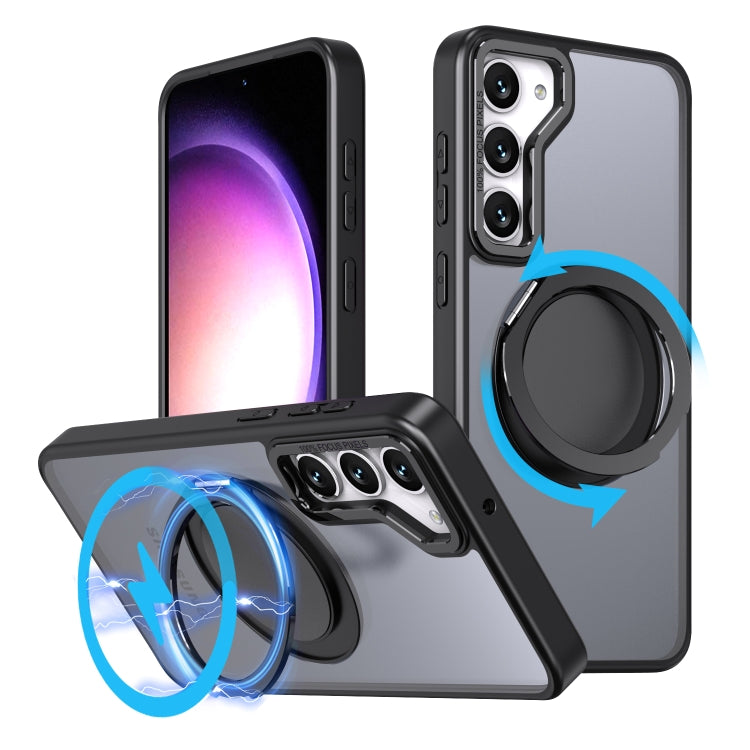 For Samsung Galaxy S24+ 5G 360-degree Rotating MagSafe Magnetic Holder Phone Case(Black) - Galaxy S24+ 5G Cases by PMC TechLife | Online Shopping South Africa | PMC TechLife