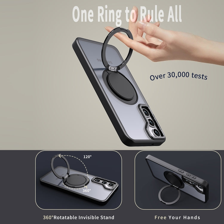 For Samsung Galaxy S24+ 5G 360-degree Rotating MagSafe Magnetic Holder Phone Case(Black)